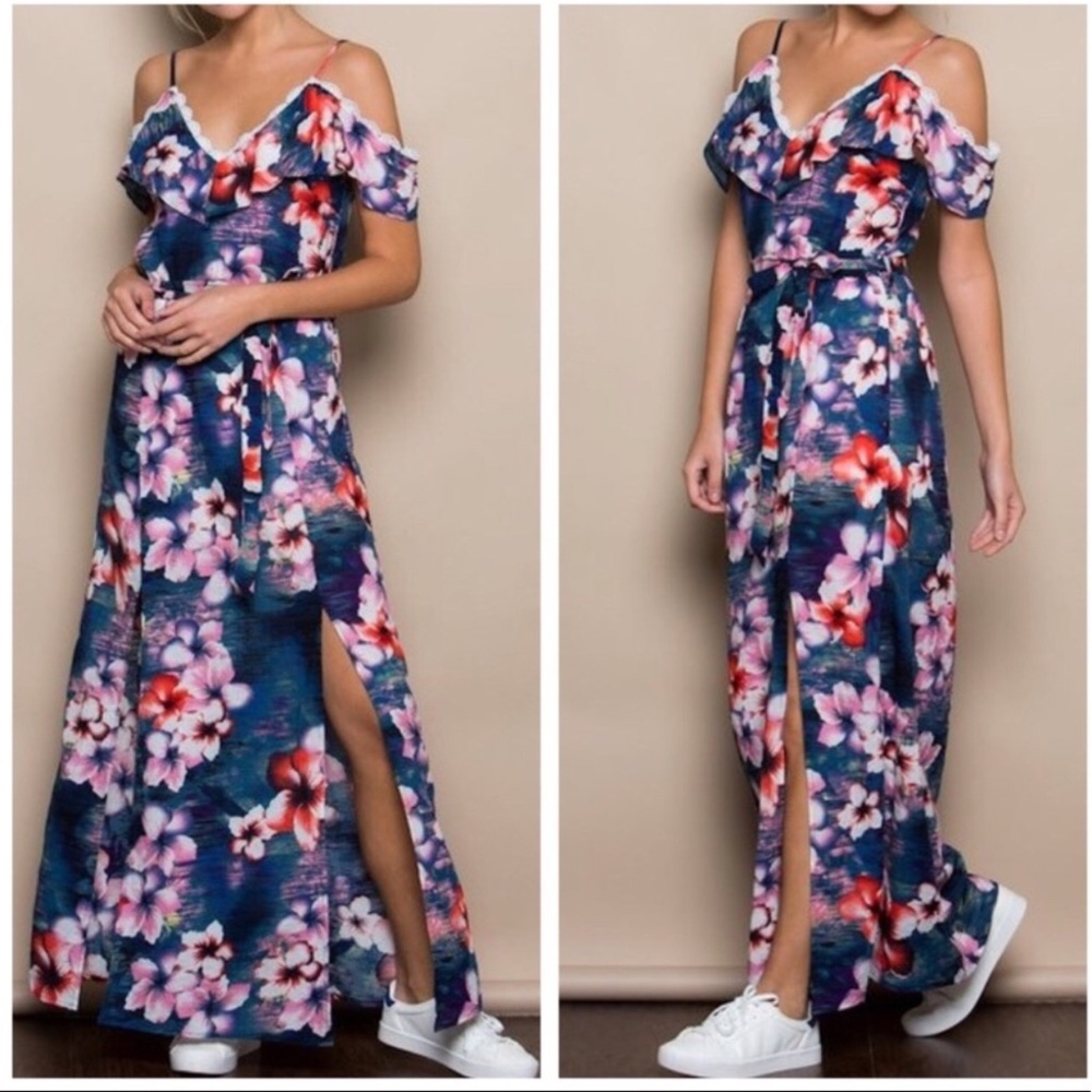 Navy Floral Maxi Dress